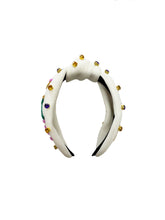 Mardi Gras Beaded Headband - White