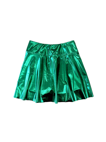 Youth Metallic Skort - Green