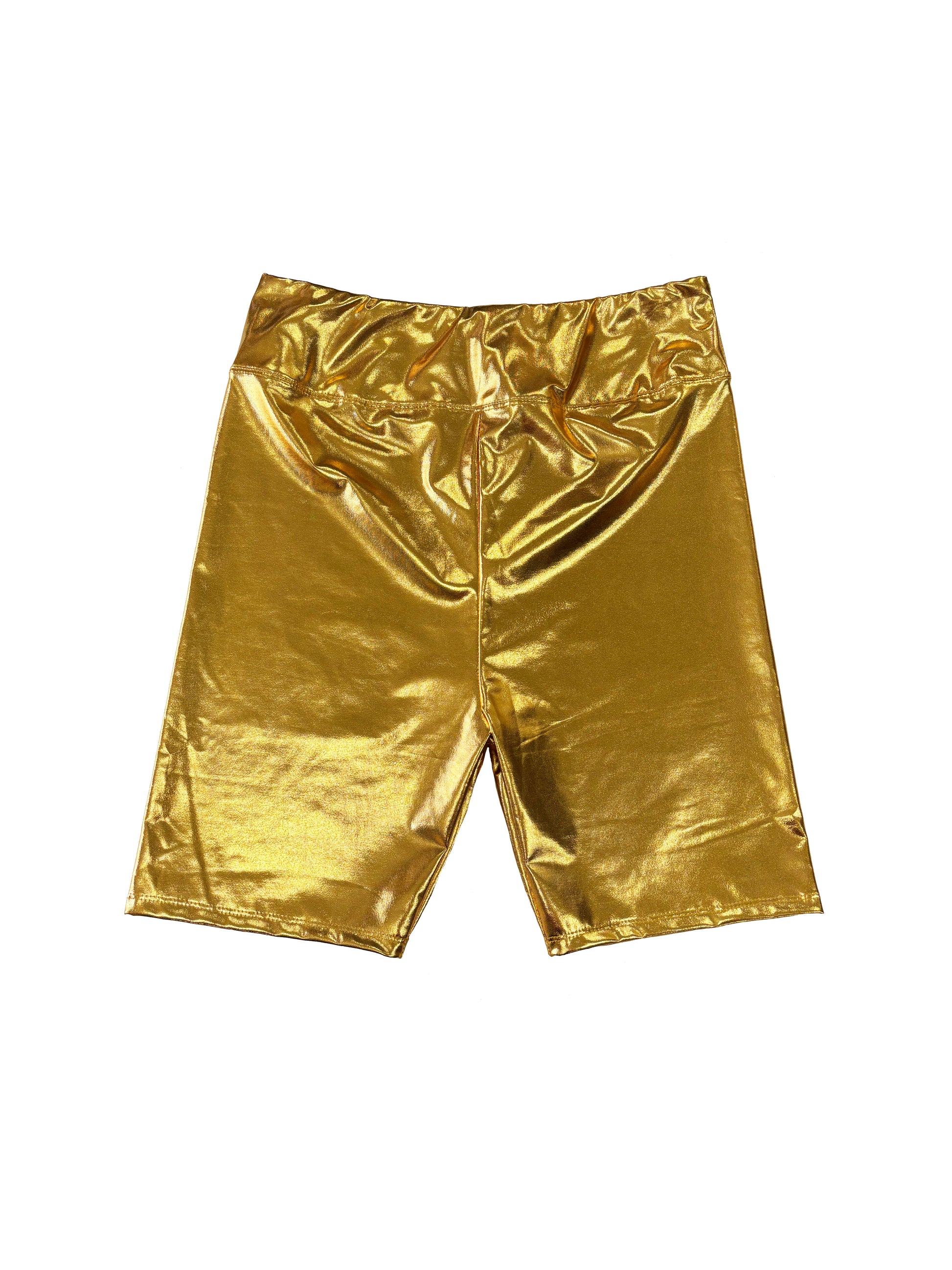 Adult Metallic Biker Shorts - Gold OS Adult Metallic Biker Shorts - Gold OS