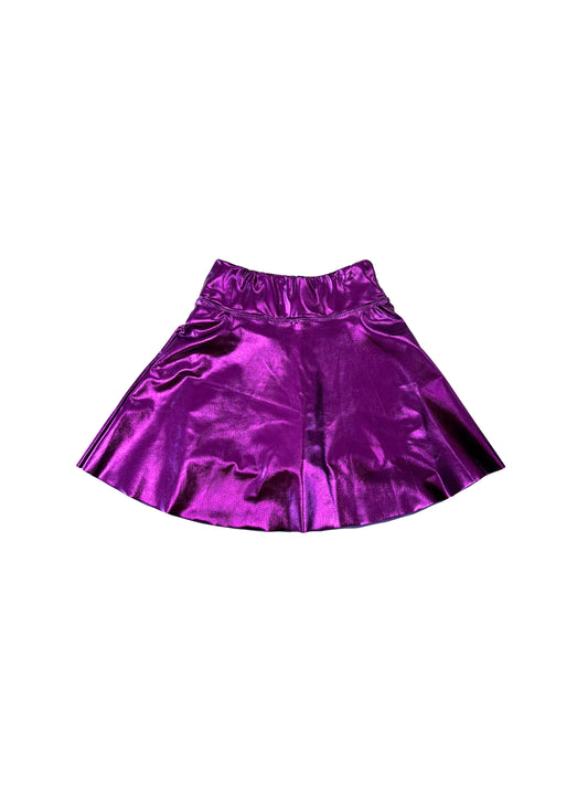 Jupe-short métallique junior - Violet
