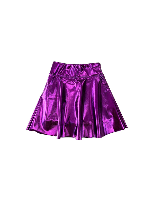 Jupe-short métallique pour jeune - Violet