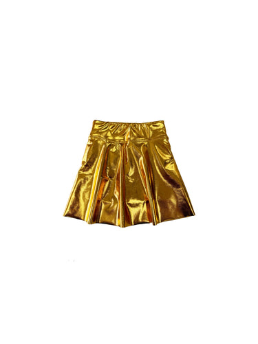 Youth Metallic Skort - Gold