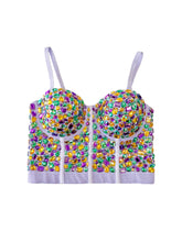 Rhinestone Bustier - Lavender