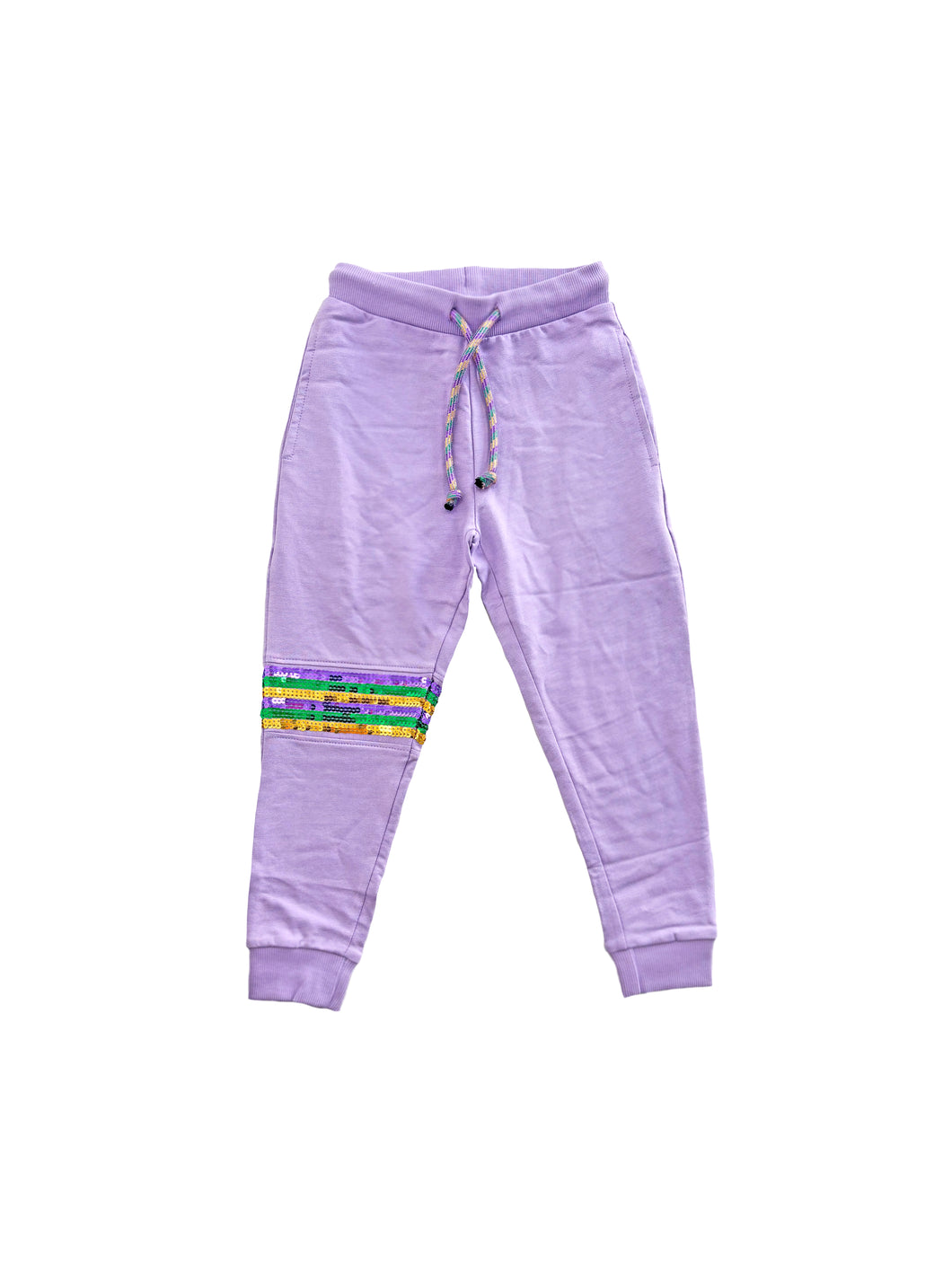 Youth Sequin Joggers French Terry - Lavender