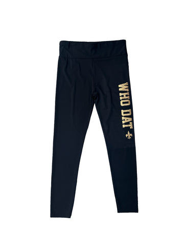 Mallas "Who Dat" de tiro alto con flor de lis