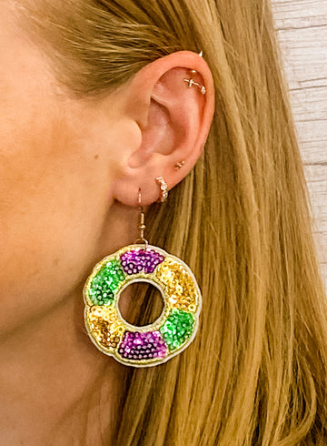 Pendientes de pastel de Reyes de lentejuelas