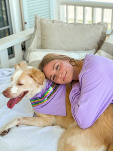 Lavender Sequin Stripe Pet Scarf