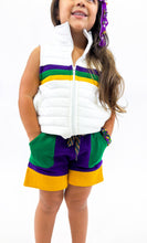 Youth White Chest Stripe Quilted Vest