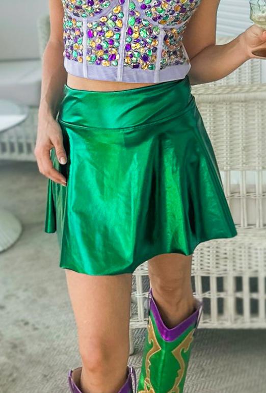 Adult Metallic Skort - Green