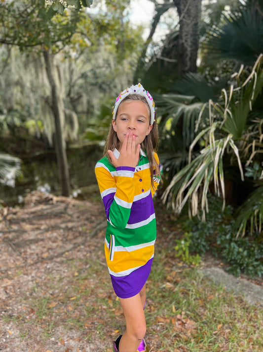 Robe de rugby épaisse à rayures pour enfant