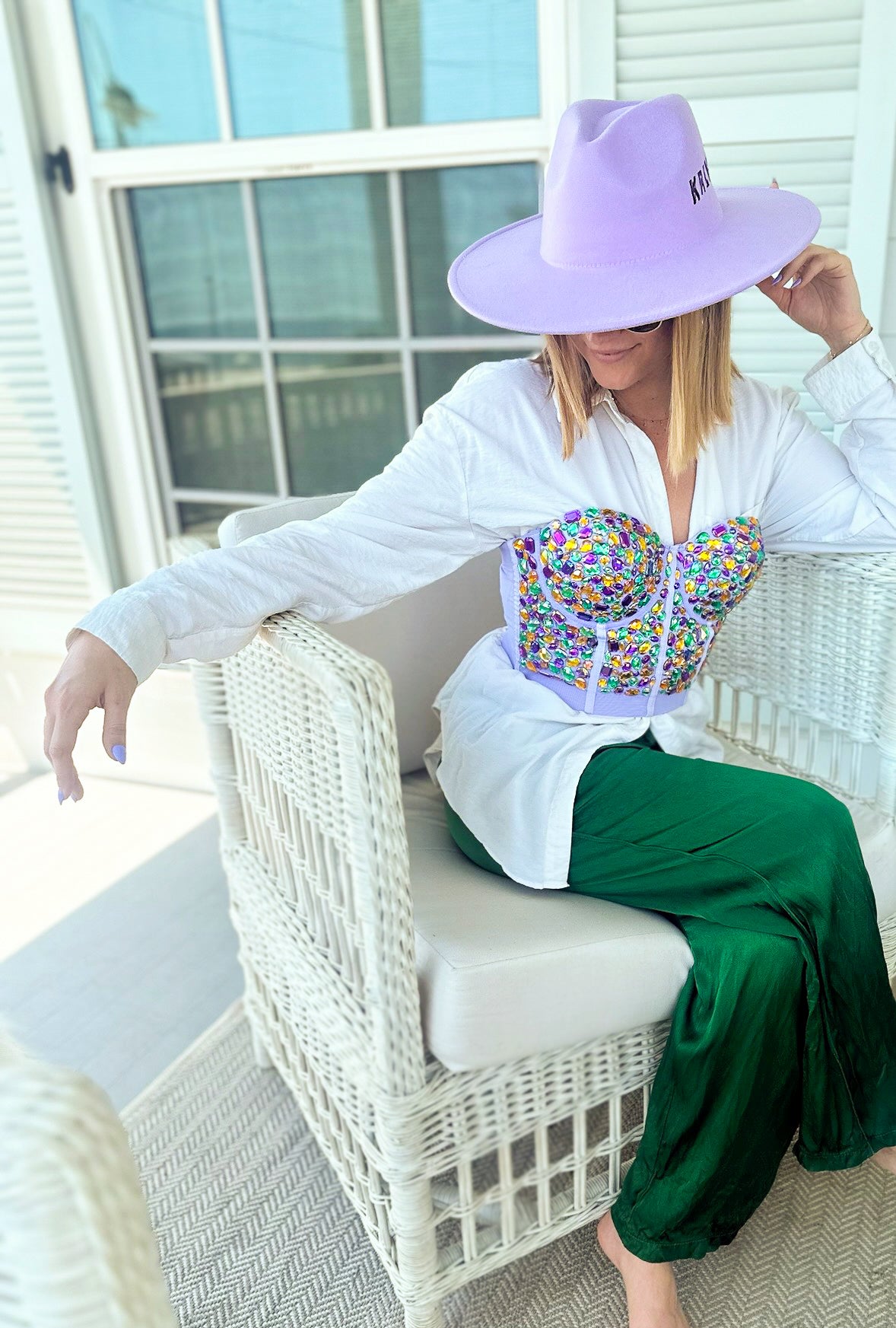 Rhinestone Bustier - Lavender – Mardi Gras Creations