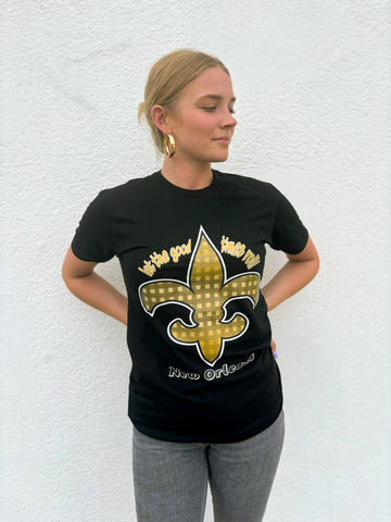 T-shirt Fleur de Lys à carreaux