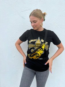 Black and Gold Reversible Sequin Fanny Pack