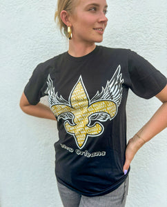 Fleur De Lis with Angel Wings T-Shirt