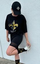 Black & Gold Half and Half Fleur de Lis T-shirt