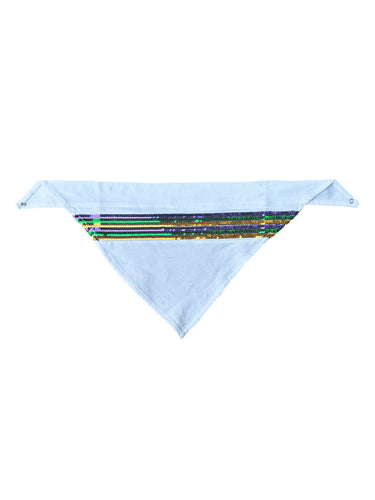 White Sequin Stripe Bandana Scarf