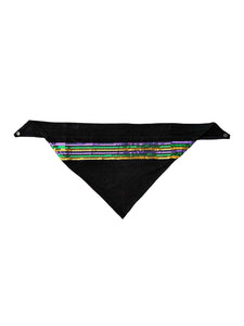 Black Sequin Stripe Bandana Scarf