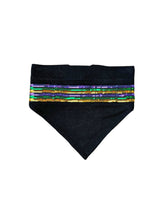 Black Sequin Stripe Bandana Scarf