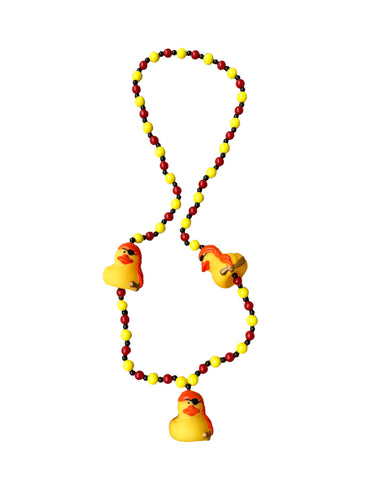 Pirate with Eye Patch Rubber Ducks on Red and Yellow Specialty Bead