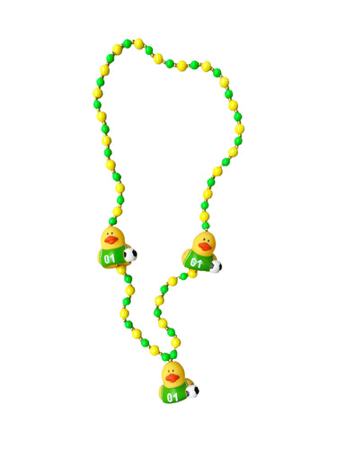 Soccer Rubber Ducks on Green and Yellow Specialty Bead