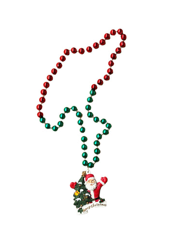 Santa con árbol de Navidad en cuenta especial roja y verde