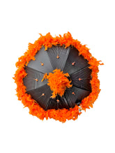 Black and Orange Feathered Parasol (Halloween)