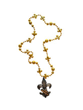 New Orleans Fleur de Lis Medallion on Gold Fleur de Lis Specialty Bead