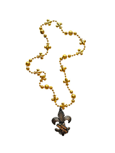 New Orleans Fleur de Lis Medallion on Gold Fleur de Lis Specialty Bead