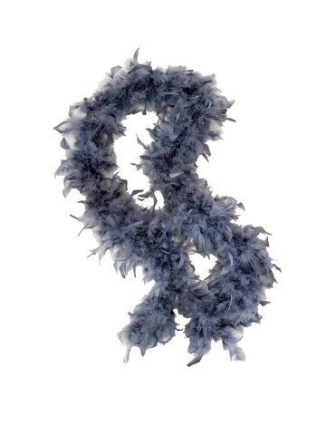 Boas de plumas de color gris acero sólido