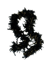 Black with Gold Tinsel Feather Boas