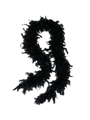 Boas en plumes noires unies