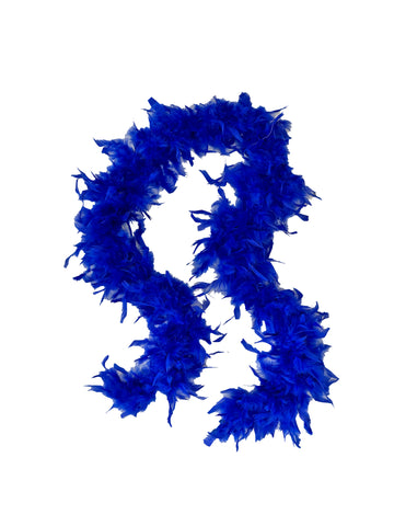 Boas en plumes de couleur unie bleu roi
