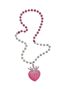 “Diva” Glitter Medallion on a Pink and Silver Specialty Bead