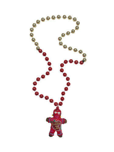 Goddess of Love Voodoo Medallion on a Red and Gold Specialty Bead