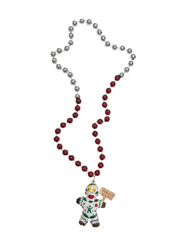 Goddess of Health Voodoo Medallion on a Red and Silver Specialty Bead