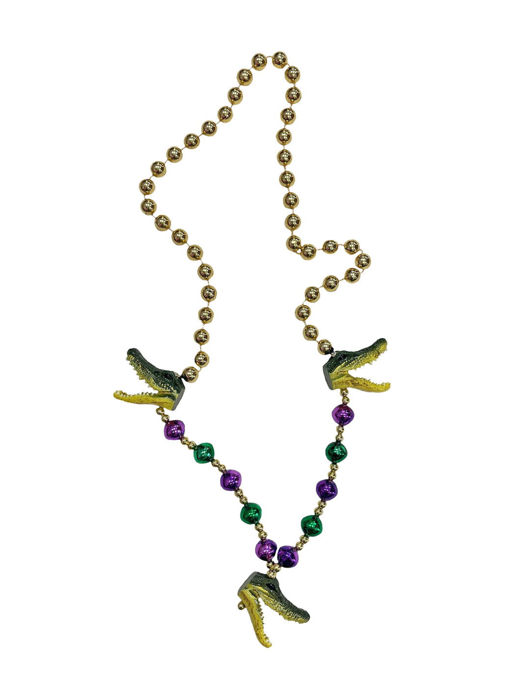 Alligator Trio on a Purple Green Gold Specialty Beads