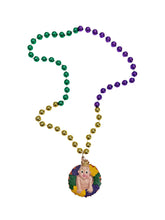 Mardi Gras King Cake and Baby on a Purple Green Gold Specialty Bead