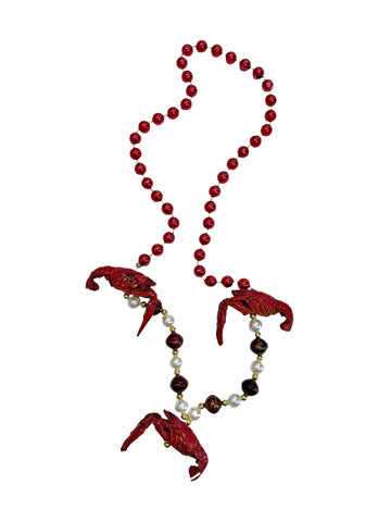 Écrevisses Réalistes Trio avec Perles Spéciales Rouges et Nacres