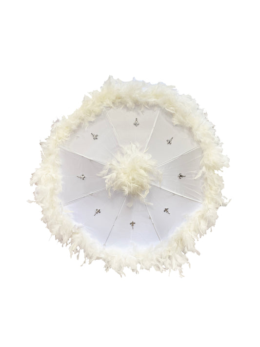 White Feathered Parasol