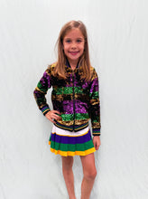 Sequin Jacket Purple, Green, and Gold Youth Striped