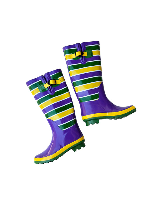 Unisex Striped Rain Boots - Adult