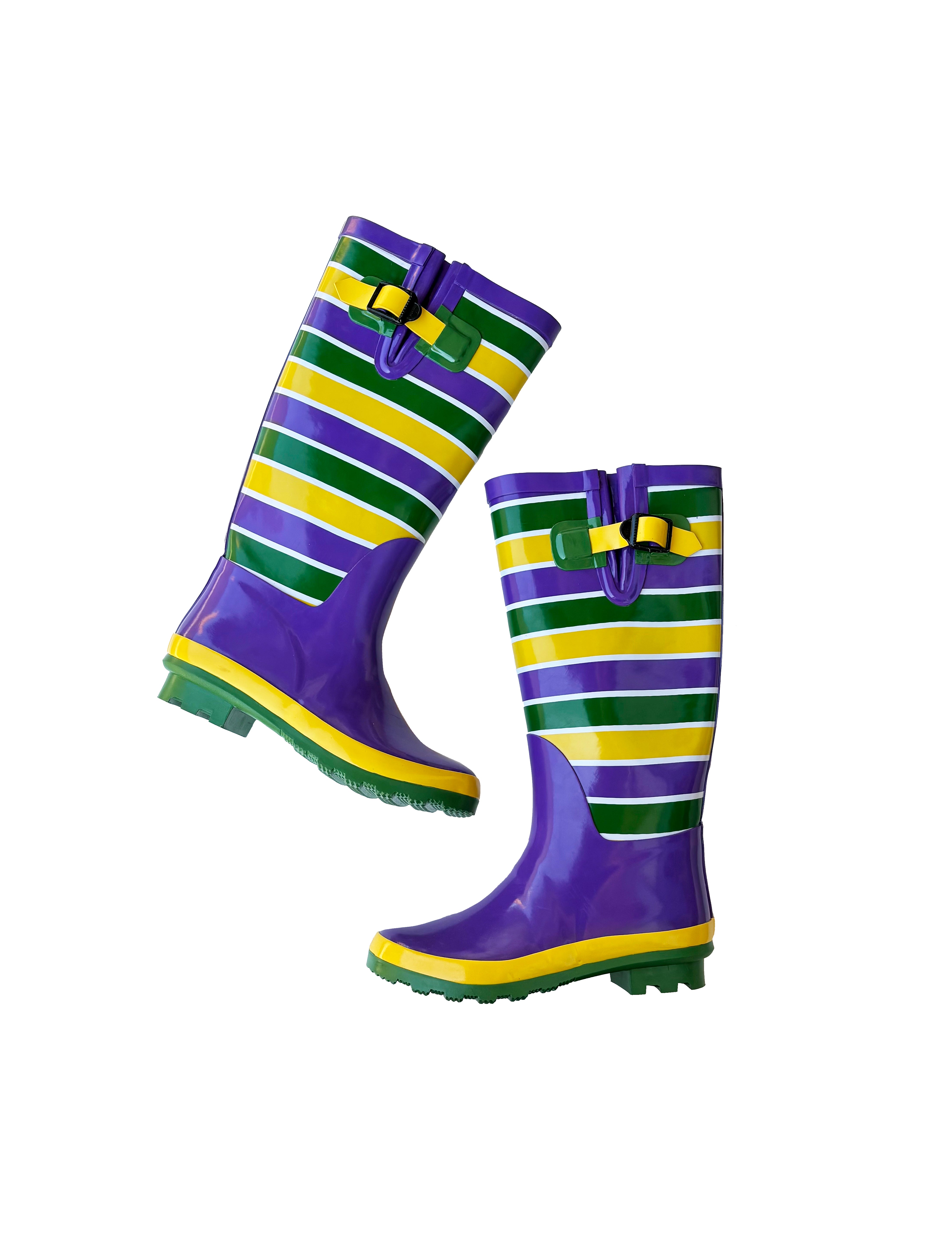 Unisex Striped Rain Boots - Adult – Mardi Gras Creations