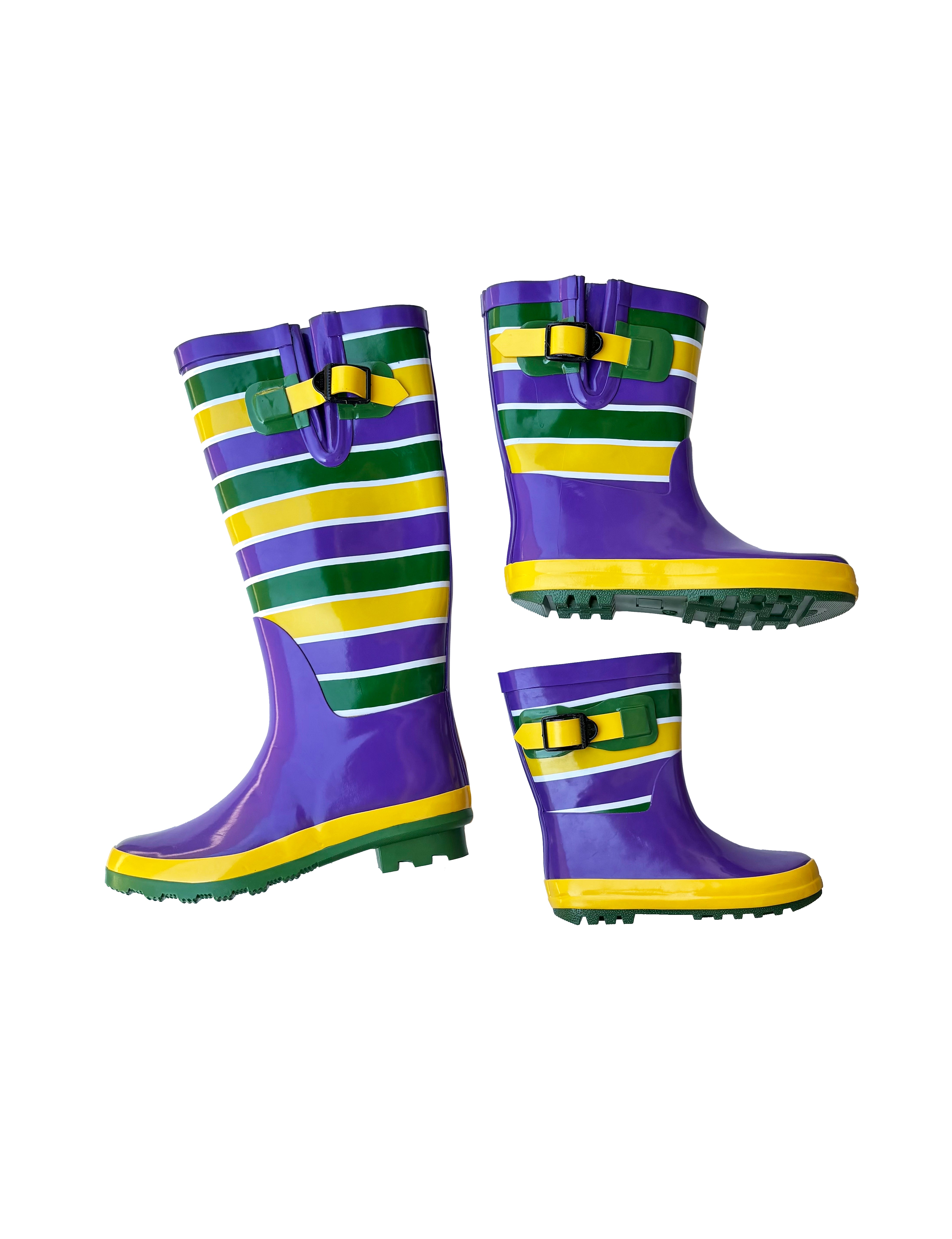 Unisex Striped Rain Boots - Adult – Mardi Gras Creations