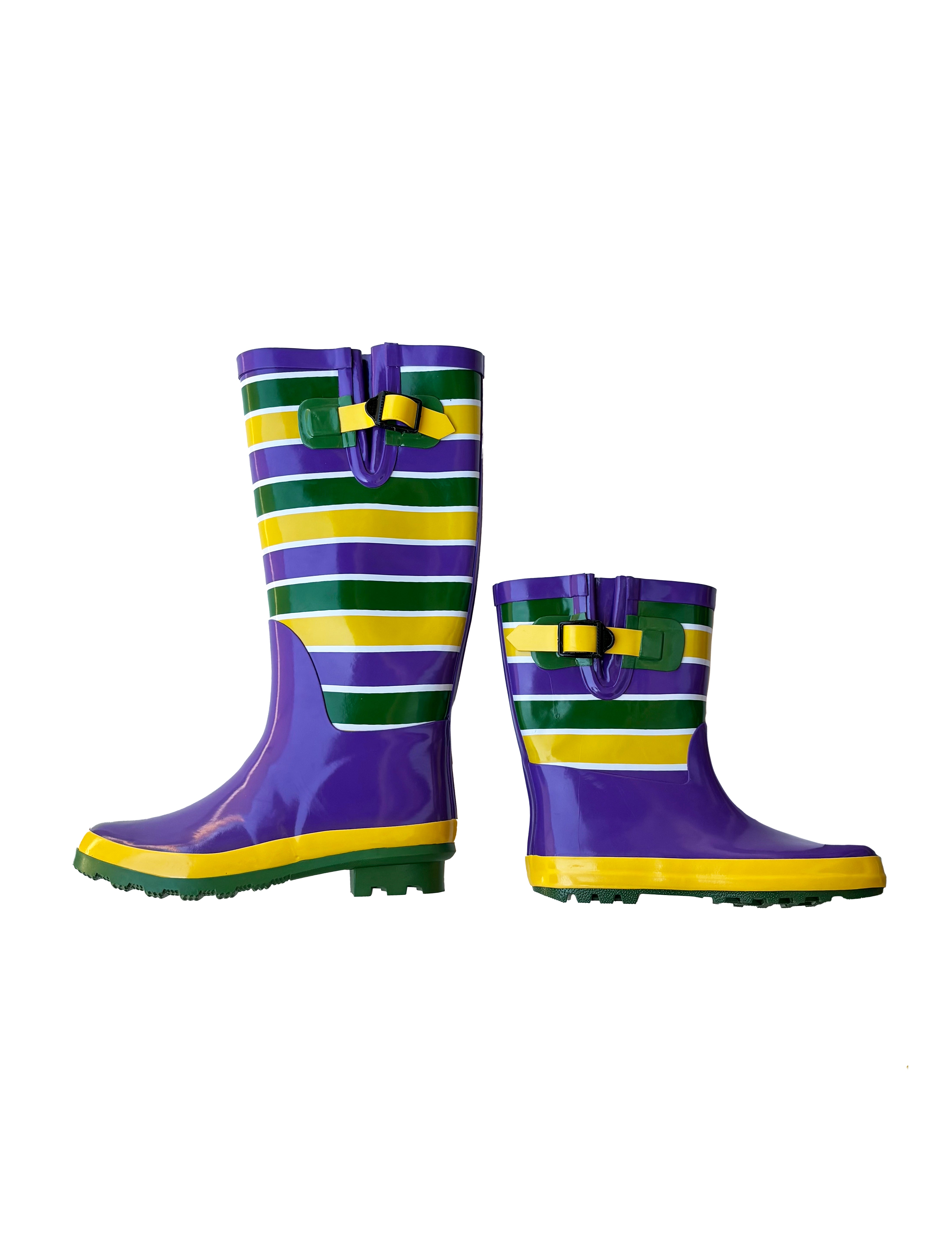 Unisex Striped Rain Boots - Adult – Mardi Gras Creations