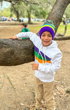White Chest Stripe Youth Zip Up Hoodie
