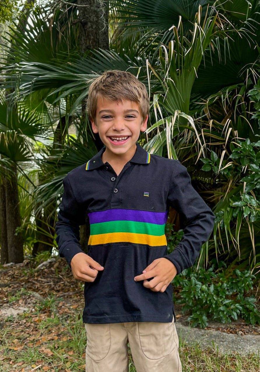 Black Chest Stripe Youth Long Sleeve