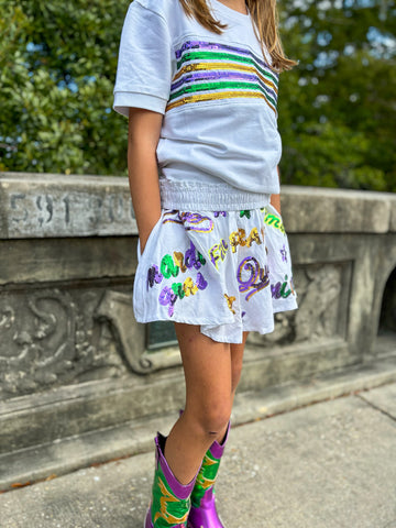 Jupe-short Junior Mardi Explosion - Blanc