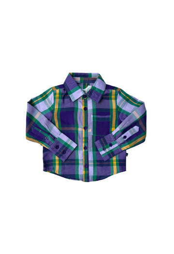 Camisa de botones a rayas para niños pequeños unisex