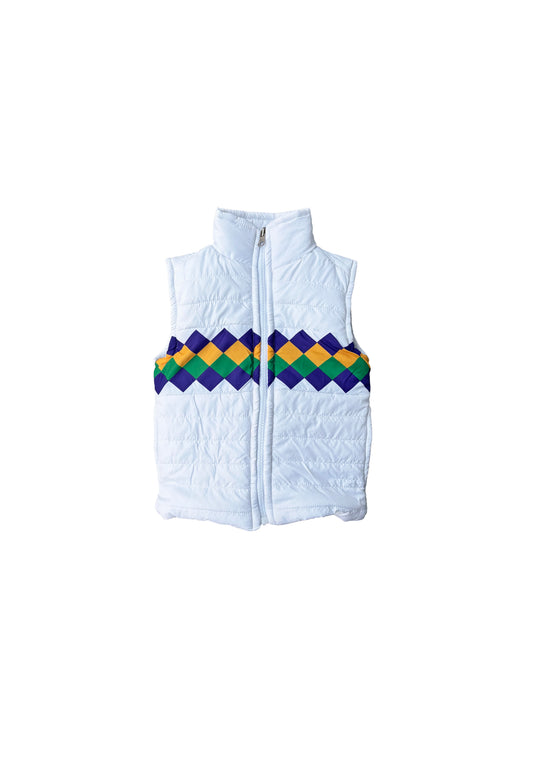 Toddler Waterproof White Reversible Puffer Vest