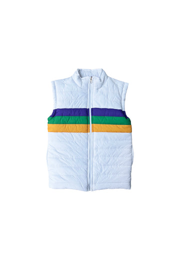 Youth Waterproof White Reversible Puffer Vest